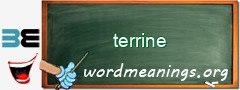 WordMeaning blackboard for terrine
